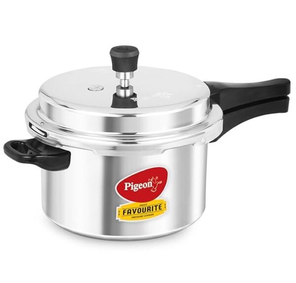 Pigeon Induction base Aluminium Pressure Cooker, 5 Litres,