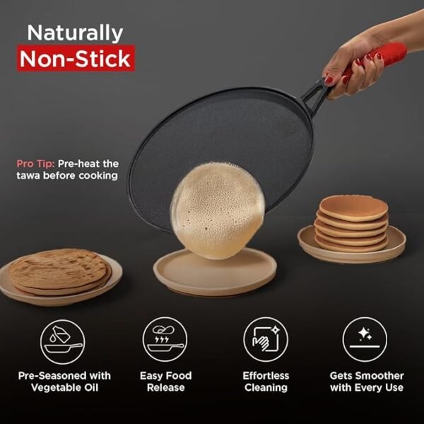 Pigeon by Stovekraft Pre-Seasoned Cast Iron Tawa 25 cm