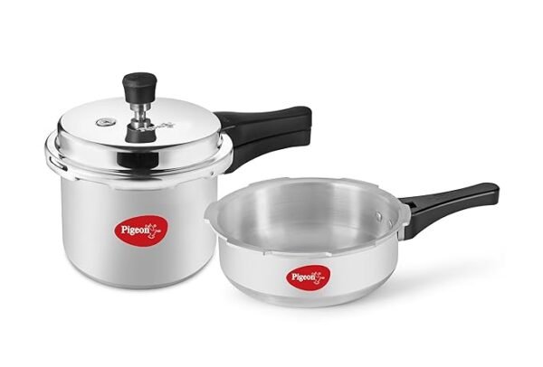 Pigeon Aluminium Pressure Cooker Combo, (2 and 3 litre) 1708