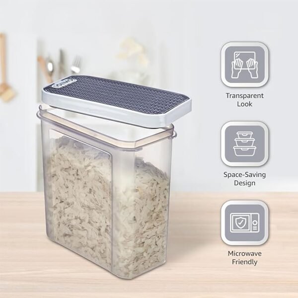 Solimo Vacu Fresh Rectangle Plastic Storage 1700ML