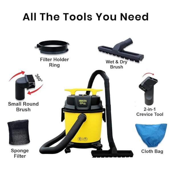 INALSA Wet and Dry Vacuum Cleaner for Home,10 ltr Capacity