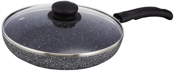 Solimo Granite Finish Fry Pan with Glass Lid  22cm